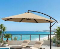 OLILAWN 10FT Cantilever Offset Patio Umbrella, Outdoor Patio Umbrella, Fade-Resistant Yarn-Dyed Canopy with PU Coating, 360&deg; Rotation & Infinite Tilt, Heavy Duty 8-Rib Steel Frame New in Box $699