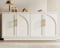 Ebern Designs 59" Arched Sideboard Buffet Cabinet, 4-Door Storage Cabinet with Adjustable Shelves, Modern Media Console TV Stand for Living Room and Dining Room New In Box $399