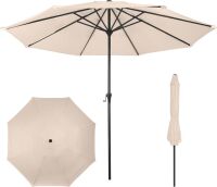Pure Garden Aluminum Patio Umbrella with Auto Crank, 9-Feet, Tan, New in Box $299