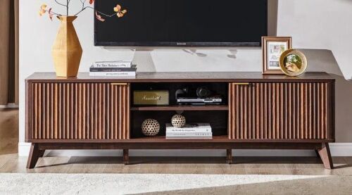 Gracie Oaks Mid Century Fluted Media Console, Fits TVs up to 75" with Large Storage Space Similar to Picture $499