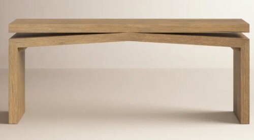 Four Hands Henn Solid Wood Console Table in Worn Oak New in Box $1599