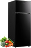 Upstreman 7.7 Cu.Ft. Refrigerator with Freezer, Double Door Fridge, Adjustable Thermostat, Large Capacity, Reversible Door Swing, Refrigerator for Apartment, Office, Dorm, Black?BD75? New in Box $699