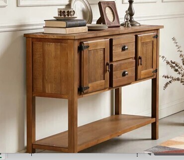 Latitude Run 46'' Solid Wood Sideboard Console Table with 2 Drawers and Cabinets and Bottom Shelf in Brown New in Box $699
