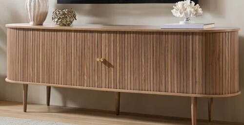 George Oliver Baheerah TV Stand with Tambour Doors New in Box $499