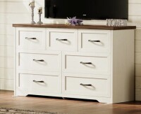 Ebern Designs Horizontal Dressser With 7 Ample & Rustic Elegance Drawers New in Box $399
