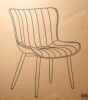 George Oliver Heitger Leather Upholstered Side Chair Modern Dining Chairs, Wingback Dining Room Chair in Khaki New in Box $399 - 2