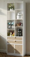 Latitude Run Adonia Rural Retro Style Bookcase With 2 Drawers And Doors, 8 Storage Cubes, Wooden Bookshelves New in Box $399
