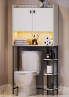 Ivy Bronx Over The Toilet Storage Cabinet w/ LED, Anti-Tipping Device, White New in Box $299
