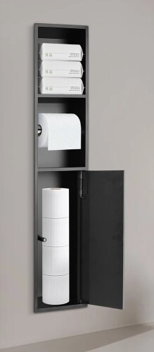 YaoTown 32.28" Modern Minimalist In-Wall Recessed Toilet Paper Tissue Roll Holder TA123 New In Box $299