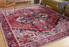 Bungalow Rose Traditional Machine Washable Area Rug with Non-Slip Backing, Red, 9' x 12' New $399