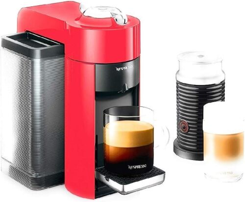 Nespresso Vertuo Coffee and Espresso Machine by De'Longhi with Milk Frother, 1100 ml, Shiny Red $399