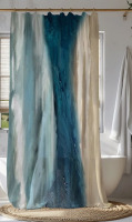 East Urban Home Painted Waters Abstract Shower Curtain / Maytex Waterproof Fabric Shower Curtain or Liner White New Assorted