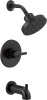 Delta Nicoli 14 Series H2Okinetic Bathtub and Shower Faucet Set, Matte Black Shower Head and Handle Set, Valve Trim Kit, Matte Black 144749-BL (Valve Included) New In Box $399