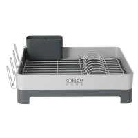 Gibson Home Nestcraft Full Size Rust Resistant Dish Rack with Drain Board and Flatware Caddy - Grey New In Box $79