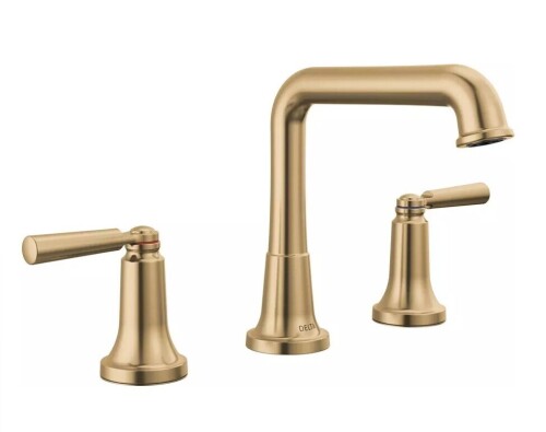 Delta Faucet Saylor&trade; Two Handle Widespread Bathroom Sink Faucet in Brilliance&reg; Champagne Bronze New In Box $499