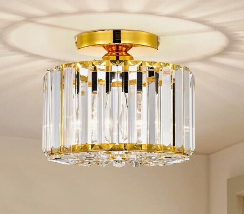 Mercer41 Lilyanka Crystal Semi Flush Mount / Ebern Designs Adalat Led Dimple Flush Mounted Sconce New In Box Assorted $299
