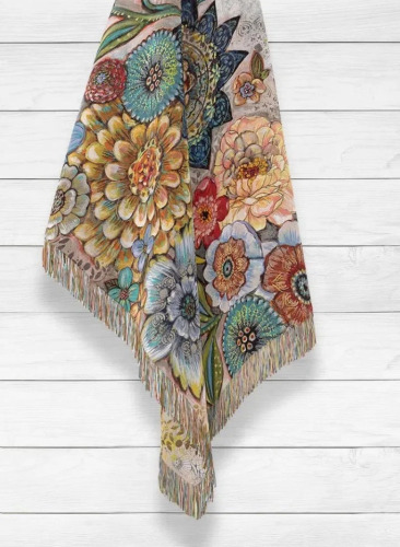 Laural Home Boho Bouquet 100% Cotton Throw, 50" W x 60" L New In Box $199