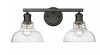 Golden Lighting Carver 2-Light Bathroom Vanity Light in Matte Black New In Box $299