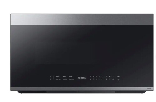 Samsung - Bespoke 2.1 Cu. Ft. Over-the-Range Microwave with Sensor Cooking and Auto Dimming Glass Touch Controls - Stainless Steel New $699