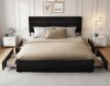 Latitude Run Candler King Size Modern Bed With 4 Storage Drawers And Headboard, Velvet Upholstered Platform Bed, Sturdy Metal & Wooden Slats Support, No Box Spring Needed, Easy Assembly in Black New in Box $699