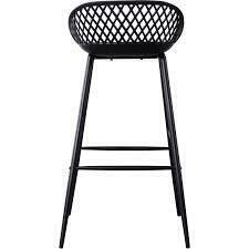 Moe's QX-1004-02 Piazza Outdoor Bar Stool in Black Poly & Metal $399