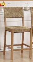 Bay Isle Home Cledia 21" Wide Rustic Farmhouse Style Solid Wood Ratten Seat Counter Stool New in Box $399