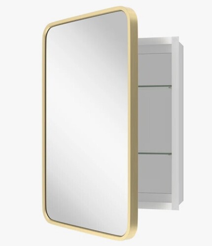 Ebern Designs Anaahat Framed Medicine Cabinet Mirror Adjustable New in Box $299