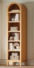 East Urban Home 6-Tier Arched Storage Bookcase with 2 Adjustable Shelves,Wood Bookshelf Open Display Shelves for Living Room,Entryway,Bedroom,Rich Black and Light Honey,Assembly Require New in Box $299
