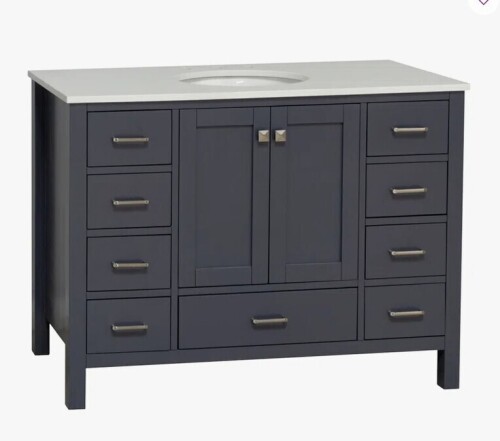 Wade Logan Claudett 48'' Single Bathroom Vanity with Top in Gray New in Box $1299