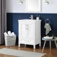 Ove Decor 24" Navata Vanity Cabinet in White New in Box $1099