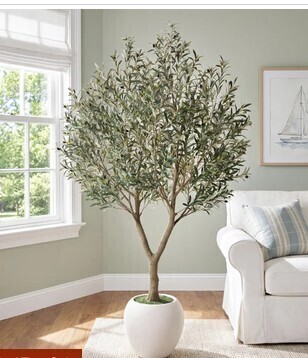 August Grove 8FT Artificial Olive Tree - Tall Artificial Olive Tree As A Realistic Artificial Olive New in Box $499