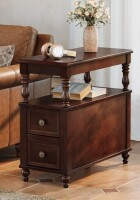 Alcott Hill Solid Wood 2-Drawer End Table with Fluted Detailing New in Box $399