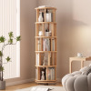 Ebern Designs 360&deg; Rotating Solid Wood Bookshelf, Equipped with Brake Wheels, Allowing for Flexible Adjustment $299
