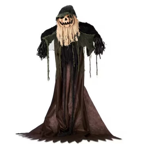Karl Home 68 in. Outdoor Life Size Animatronics Wizard with Pumpkin Face Halloween Animatronic $199