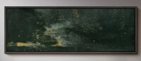 IDEA4WALL Minimal Landscape "Abstract Dark Green And Gold Flecks Modern Luxe Modern Art Calm Warm Extra Large Pictures", 20" x 60" New In Box $299