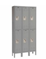 Hallowell&reg; 2-Tier 6 Door Premium Locker, 36"W x 12"D x 78"H, New Shelf Pull $699