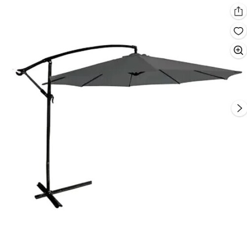 Four Seasons Courtyard 11.5 Ft. Aluminum Charcoal Grey Offset Patio Umbrella New Shelf Pull $299