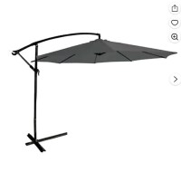 Four Seasons Courtyard 11.5 Ft. Aluminum Charcoal Grey Offset Patio Umbrella New Shelf Pull $299