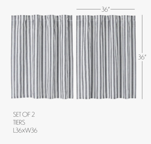 VHC Brands Sawyer Mill Cotton Striped Tailored Cafe Curtains (Pair) $79