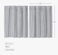 VHC Brands Sawyer Mill Cotton Striped Tailored Cafe Curtains (Pair) $79