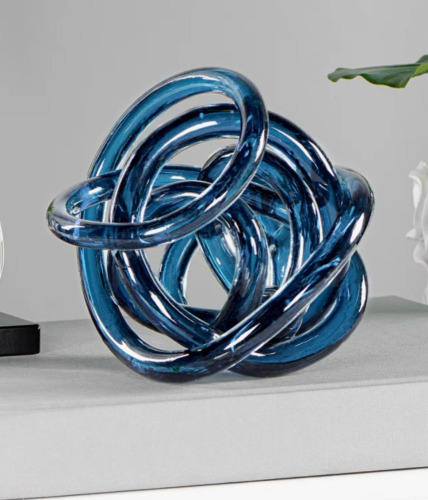 Wade Logan Blue 4.5" Abstract Art Glass Knot Handmade Decorative Decor Accent / Lifestyle Group Distribution Adam & Friends Home Decor Heart Sign Hands Sculpture | 1-Piece New In Box Assorted $99