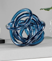 Wade Logan Blue 4.5" Abstract Art Glass Knot Handmade Decorative Decor Accent / Lifestyle Group Distribution Adam & Friends Home Decor Heart Sign Hands Sculpture | 1-Piece New In Box Assorted $99