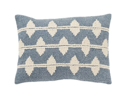 Rizzy Home 14"x20" Woven Blue Diamond Lumbar Throw Pillow Cover: Woven Cotton, Hidden Zipper, Decorative Pillow Cover / Lauren Ralph Lauren 14" x 20" Mackenzie Throw Pillow / Assorted New Assorted $99