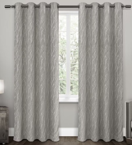 Exclusive Home Set of 2 (84"x54") Forest Hill Woven Room Darkening Grommet Top Window Curtain Panel Gray - Thermal Insulated New In Box $89