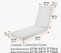 Arlmont & Co. Ayvion Outdoor 3'' Chaise Lounge Seat Cushion Bare Cushion Only New $199