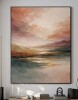 SIGNLEADER Extra Large Wall Art Fabric Print - Soft Pastel Sunset Landscape with Reflective River for Bedroom - "Frame Assembly Required (Unfinished Frame)", 36" x 36" $299