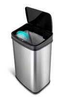 NINESTARS 13 Gal. Stainless Steel Touchless Metal Household Trash Can New In Box $99