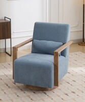 Ebern Designs Ahmid Swivel Armchair in Blue New in Box $399