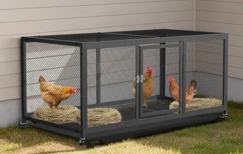 Tucker Murphy Pet Elevated Anti-Rust Chicken Coop Metal Chicken Run Poultry Duck Cage Rabbit Bird Cage House Densenet With Tray & Waterproof Cover New in Box $399