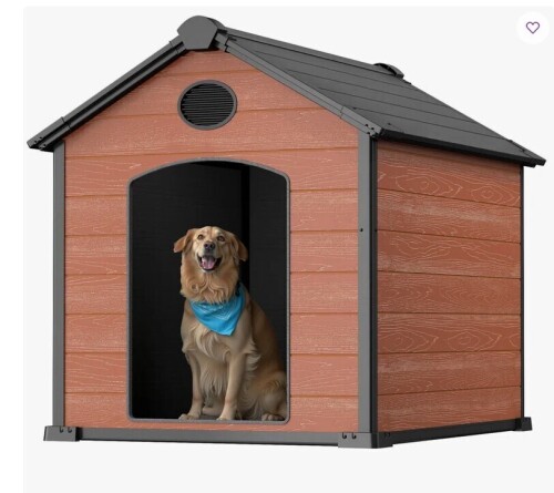 Tucker Murphy Pet 57" Extra Large Dog House Outdoor Weatherproof, 5XL Big Dog House for 3 Large Dogs Outside, Insulated Igloo Pet House with Elevated Floor, Extra Durable Resin Plastic, 52" x 20" x 50", Rustic Brown New in Box $599